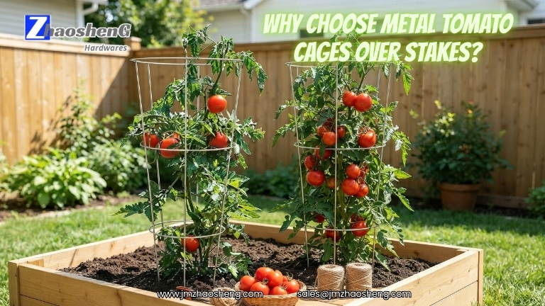 Why Gardeners Prefer Metal Tomato Cages Over Tomato Stakes